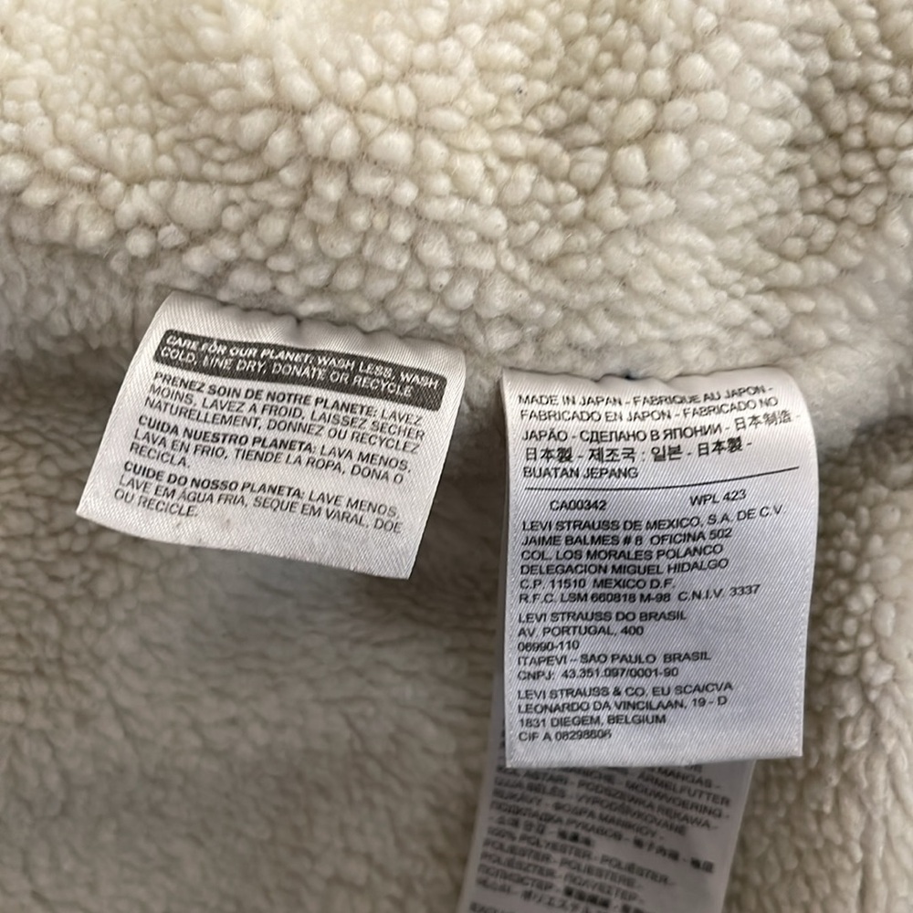 ☀️Sale☀️ Supreme x Levi’s Bark Camo Sherpa Trucker Jacket FW 2013 size large - Picture 8 of 10